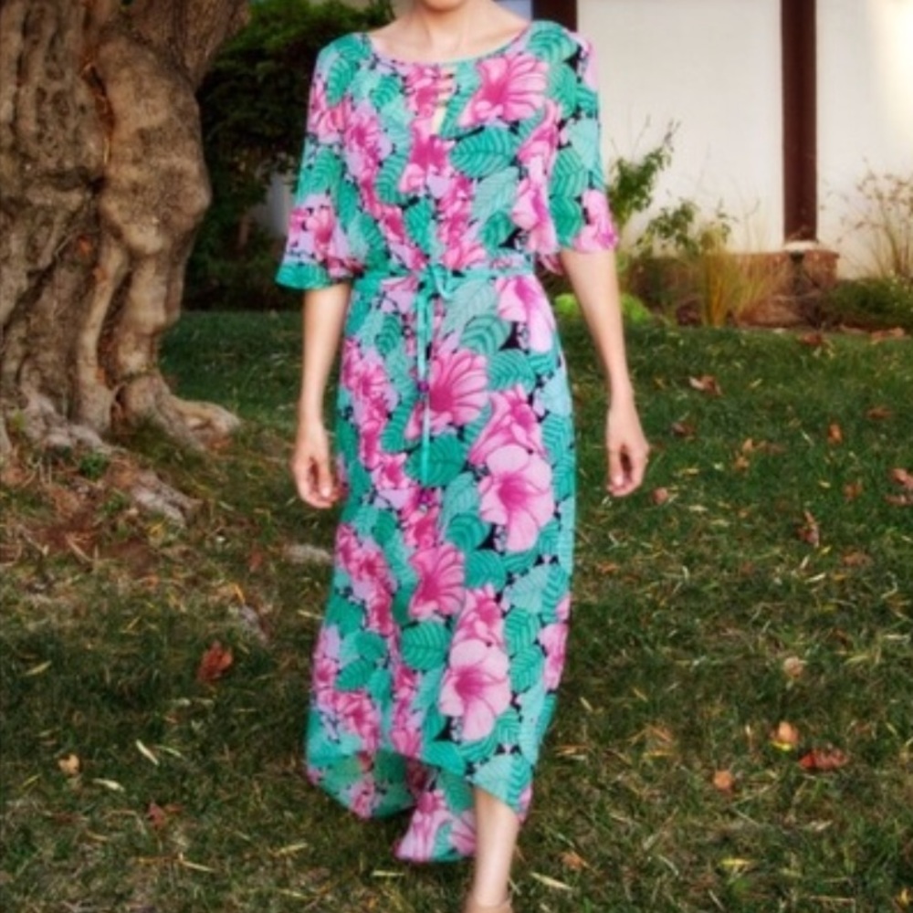 Anthropologie Leifnotes Floral Print Maxi Dress